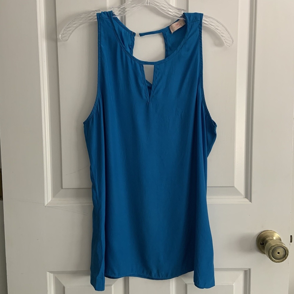Nell Sleeveless Blue real SILK top women size XS *read